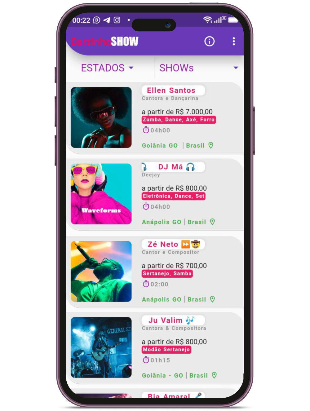 cantores ou artistas para eventos, casamentos, aniversarios, formatura em goiânia go