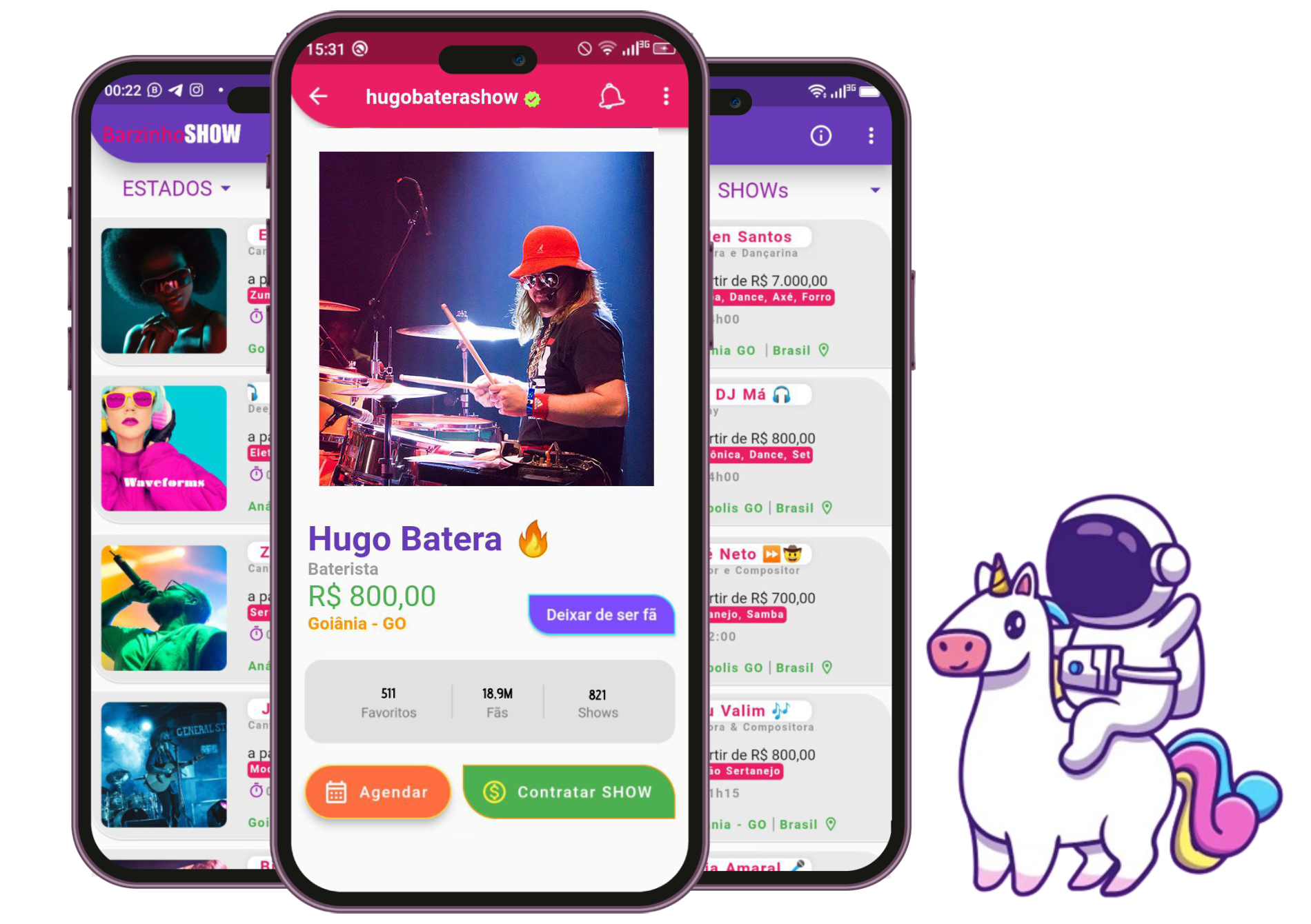 Contrate em menos de 15 segundos cantores e artistas para eventos, casamento, aniversario, formatura