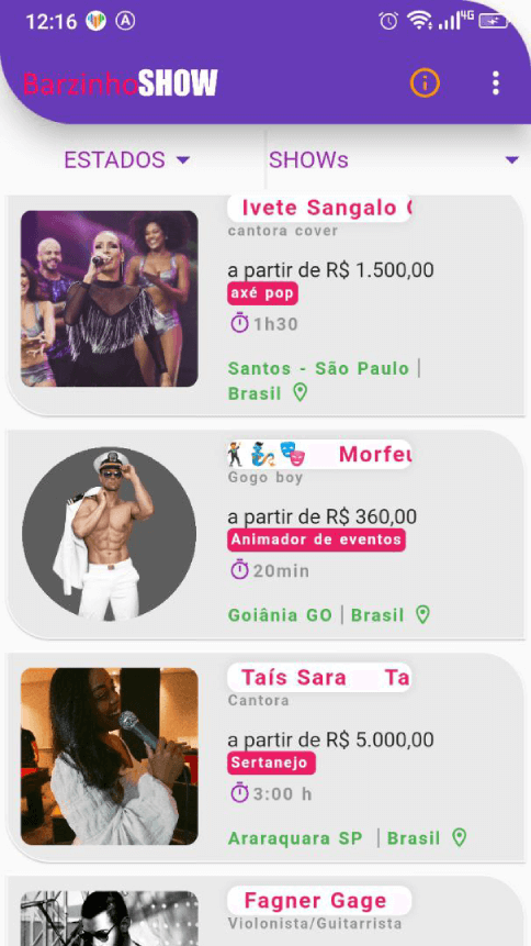 Contratar cantores para eventos?